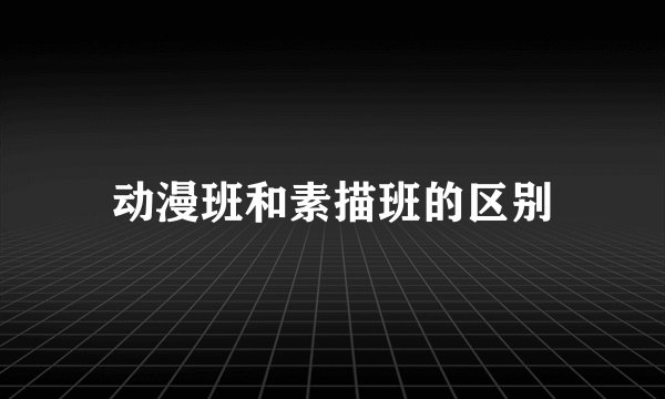 动漫班和素描班的区别