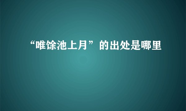 “唯馀池上月”的出处是哪里