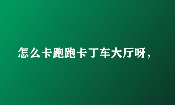 怎么卡跑跑卡丁车大厅呀，