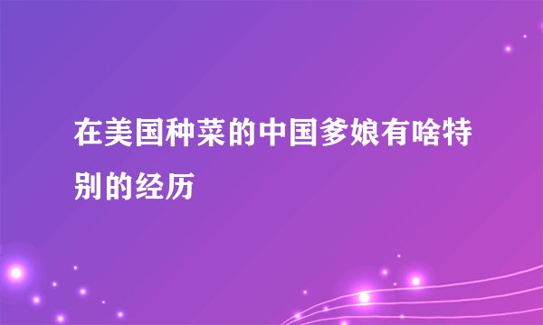 在美国种菜的中国爹娘有啥特别的经历