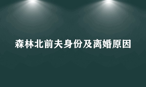 森林北前夫身份及离婚原因