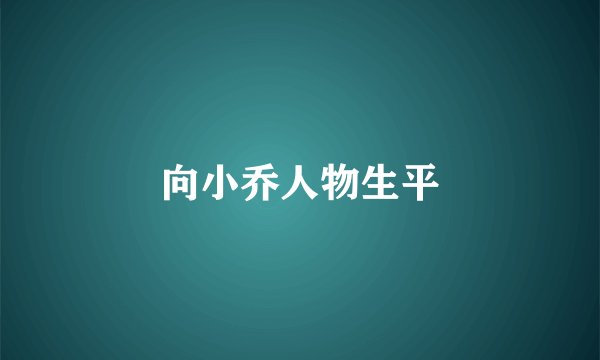 向小乔人物生平