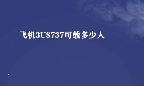 飞机3U8737可载多少人