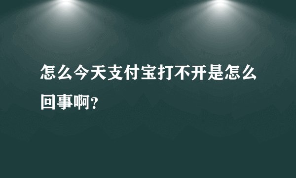 怎么今天支付宝打不开是怎么回事啊？