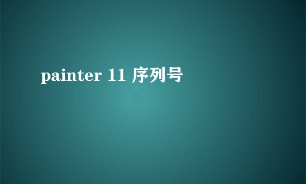 painter 11 序列号