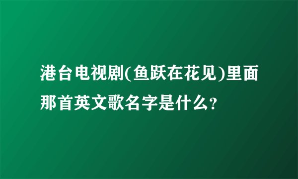 港台电视剧(鱼跃在花见)里面那首英文歌名字是什么？