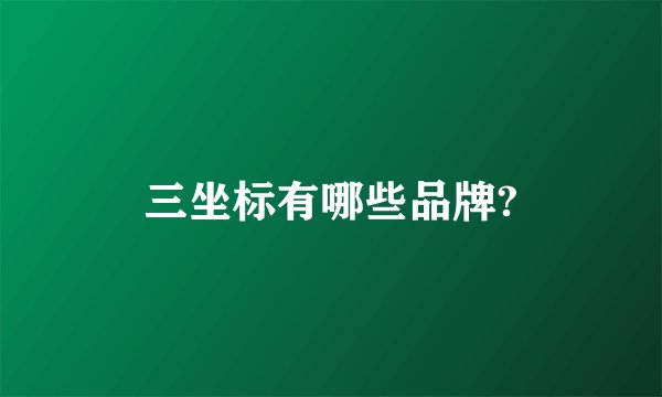 三坐标有哪些品牌?