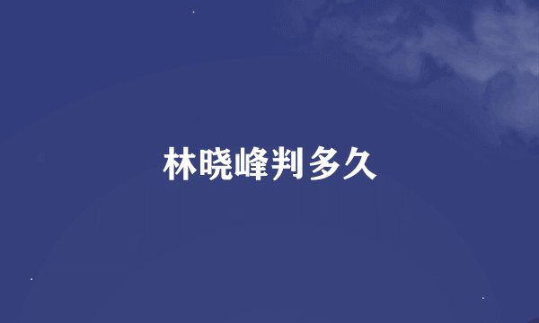 林晓峰判多久