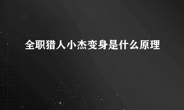 全职猎人小杰变身是什么原理