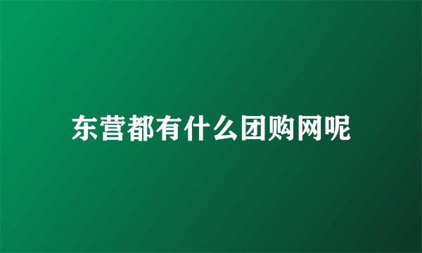 东营都有什么团购网呢