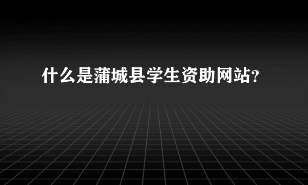 什么是蒲城县学生资助网站？