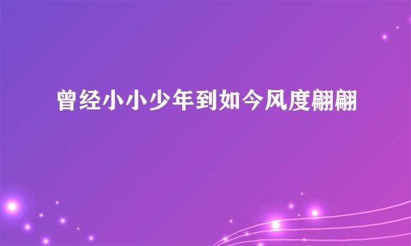 曾经小小少年到如今风度翩翩