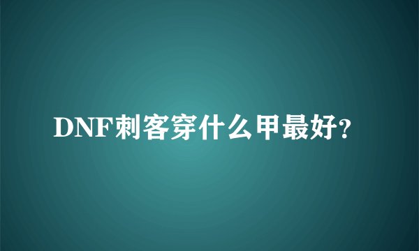 DNF刺客穿什么甲最好？