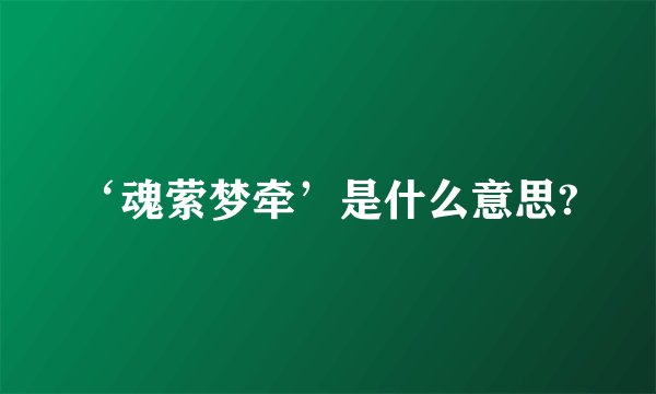 ‘魂萦梦牵’是什么意思?