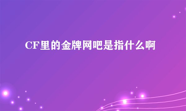 CF里的金牌网吧是指什么啊