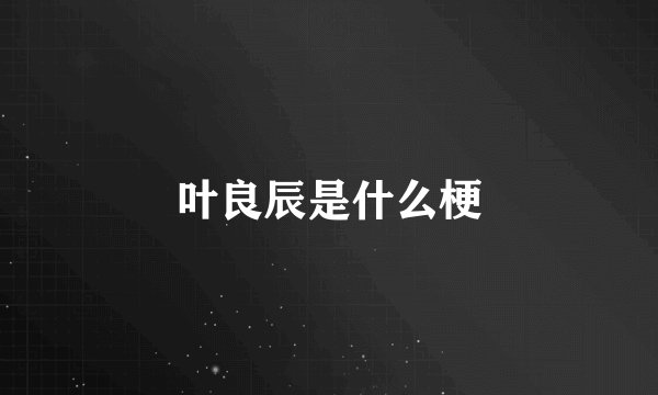 叶良辰是什么梗