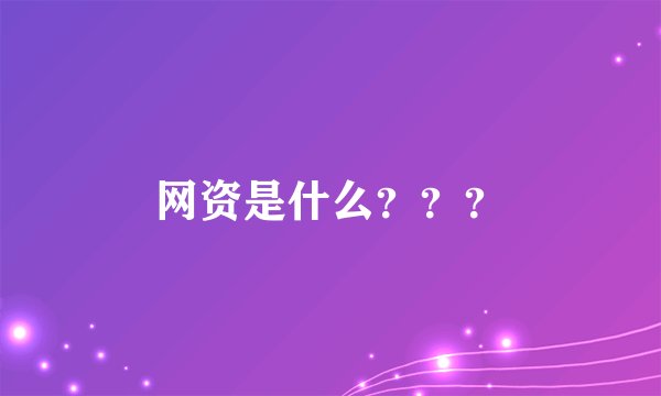 网资是什么？？？