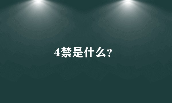 4禁是什么？