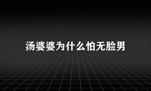 汤婆婆为什么怕无脸男