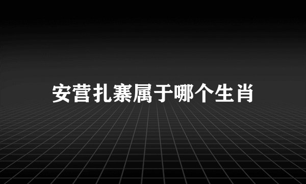 安营扎寨属于哪个生肖