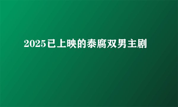 2025已上映的泰腐双男主剧