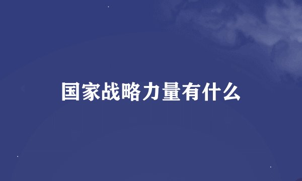 国家战略力量有什么