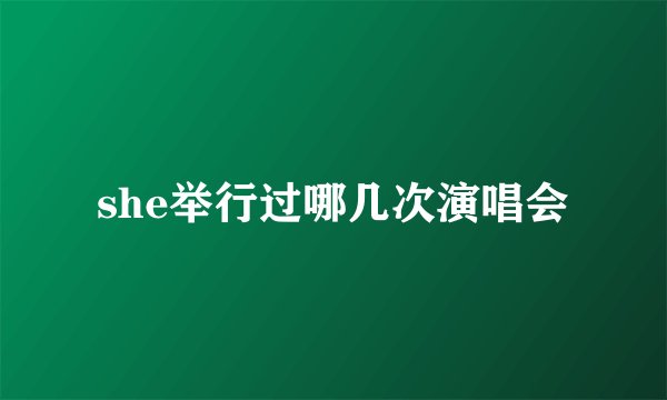 she举行过哪几次演唱会