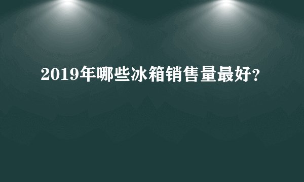 2019年哪些冰箱销售量最好？