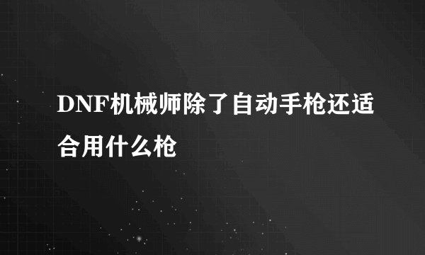 DNF机械师除了自动手枪还适合用什么枪