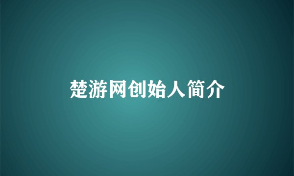 楚游网创始人简介