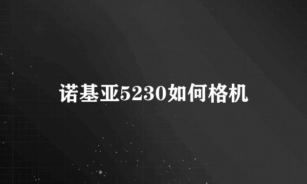 诺基亚5230如何格机
