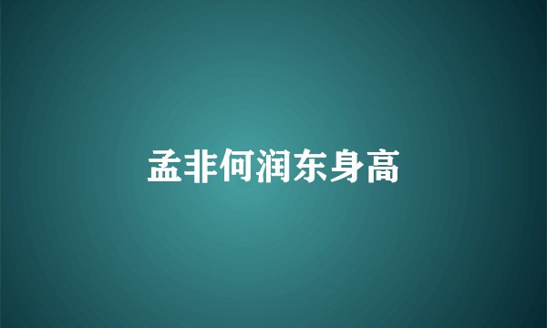 孟非何润东身高