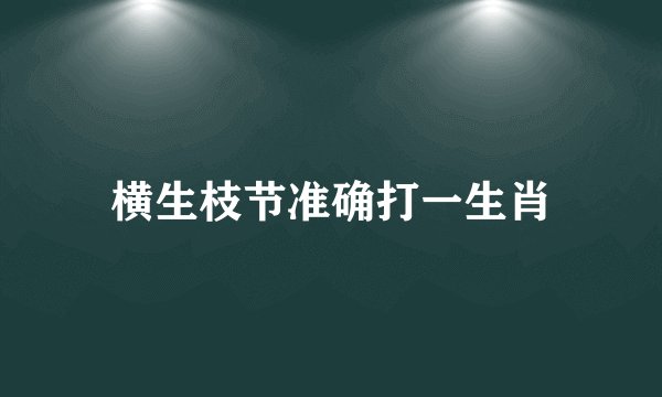 横生枝节准确打一生肖