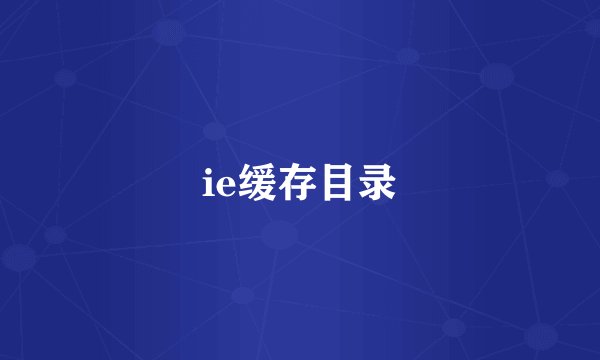 ie缓存目录