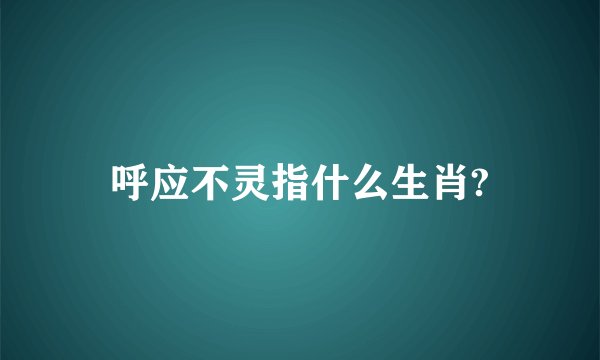 呼应不灵指什么生肖?