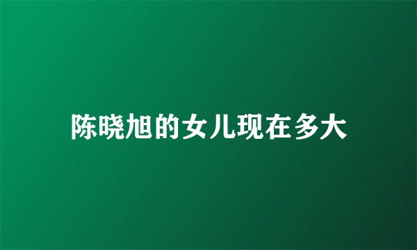 陈晓旭的女儿现在多大