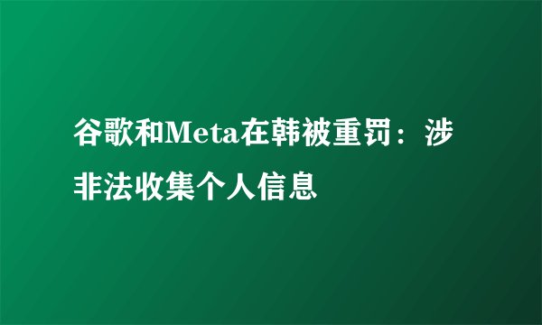 谷歌和Meta在韩被重罚：涉非法收集个人信息