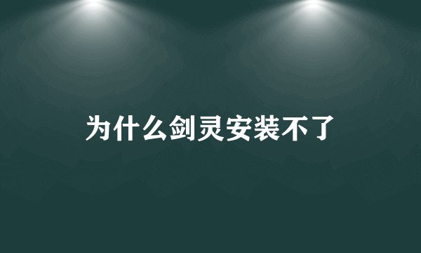 为什么剑灵安装不了