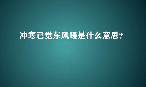 冲寒已觉东风暖是什么意思？