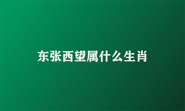 东张西望属什么生肖