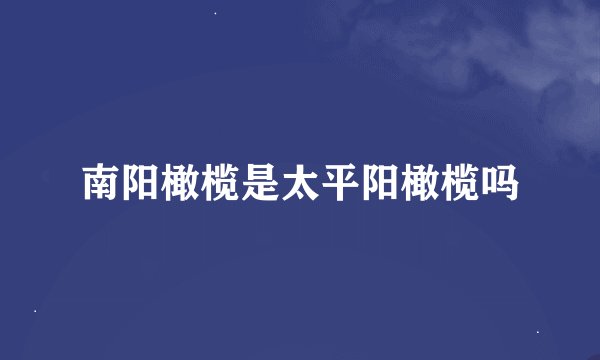 南阳橄榄是太平阳橄榄吗