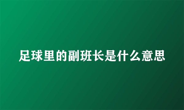 足球里的副班长是什么意思