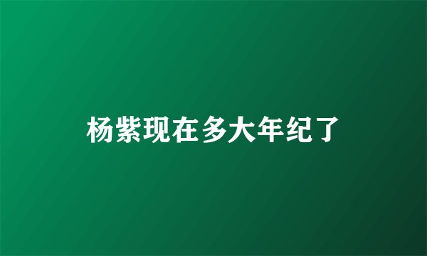 杨紫现在多大年纪了