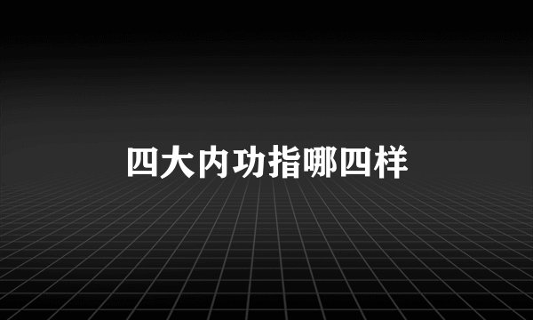 四大内功指哪四样