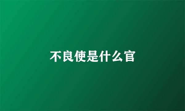 不良使是什么官