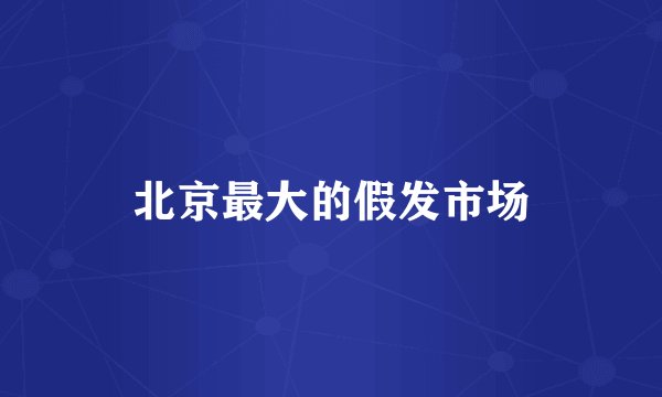 北京最大的假发市场