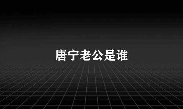 唐宁老公是谁