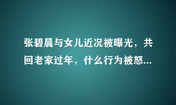 张碧晨与女儿近况被曝光，共回老家过年，什么行为被怒斥太危险？