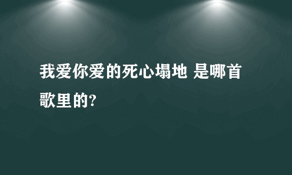 我爱你爱的死心塌地 是哪首歌里的?