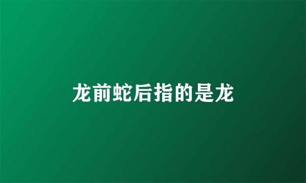 龙前蛇后指的是龙